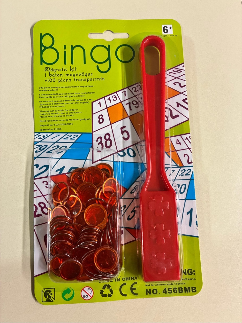 Magnetic Kit with Red Marker and Orange Chips, pack of 2
